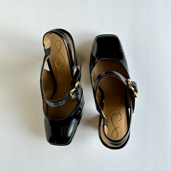 Sam Edelman Jildie Slingback Mary Jane Heels Black Patent NWOB Size 6.5 - Picture 7 of 16